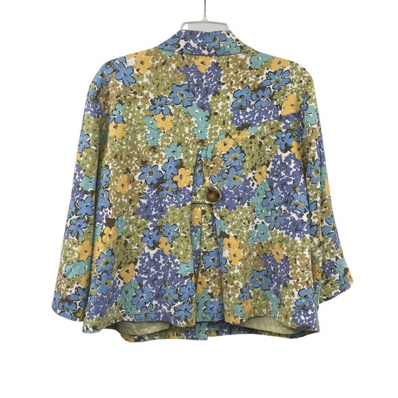 RQT Womens Floral Single Button Blazer Multicolor Size XL Pockets - Picture 7 of 8